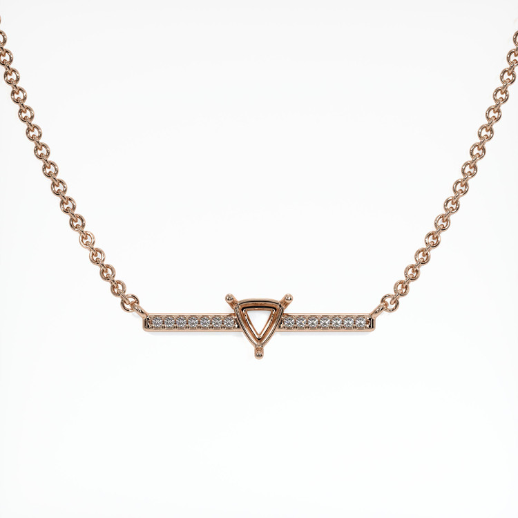 14K Rose Gold Pave Necklace Setting