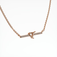 14K Rose Gold Pave Necklace Setting Image