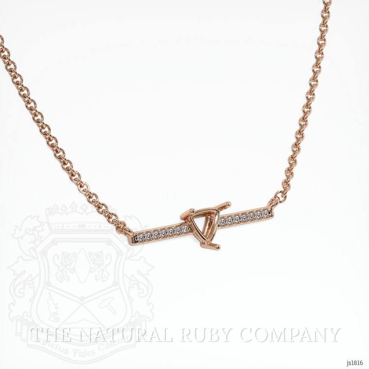 14K Rose Gold Pave Necklace Setting