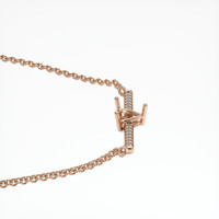 14K Rose Gold Pave Necklace Setting Image
