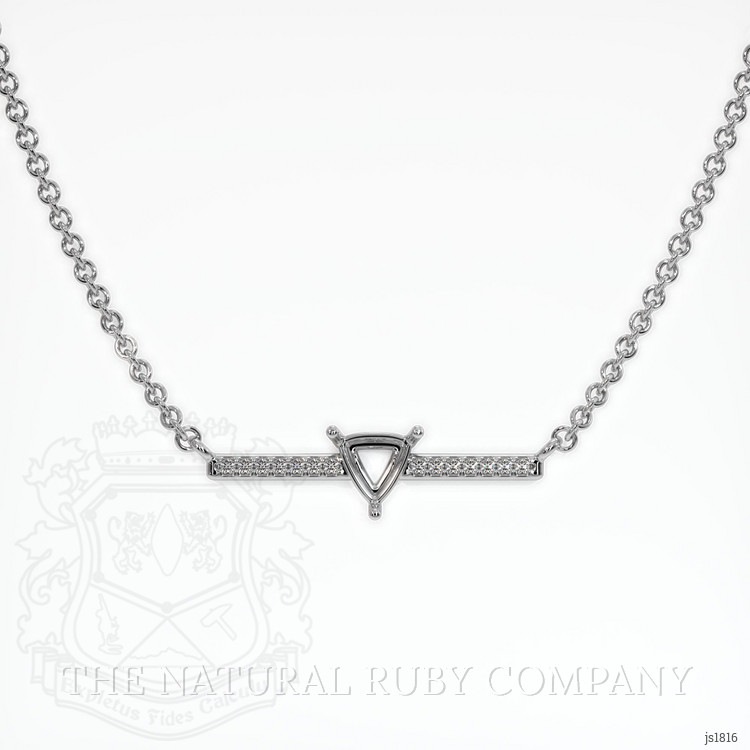 14K White Gold Pave Necklace Setting