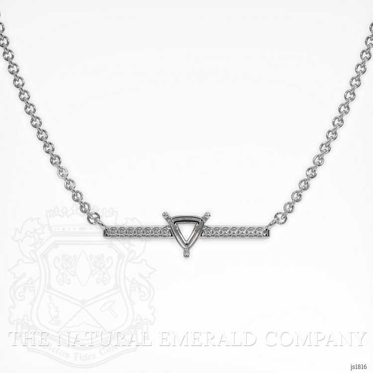 18K White Gold Pave Necklace Setting