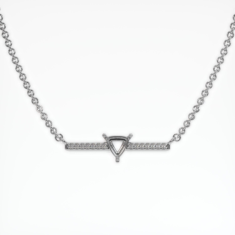 18K White Gold Pave Necklace Setting