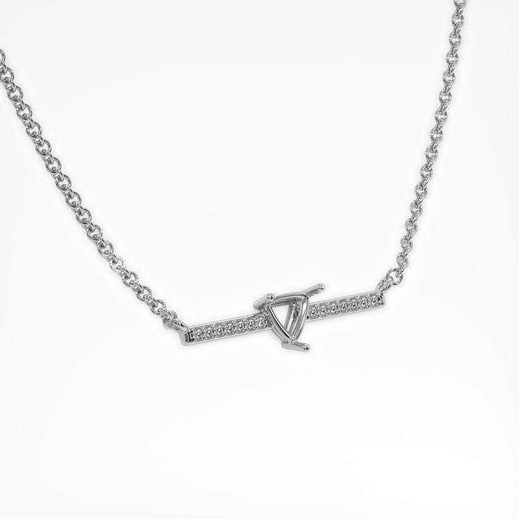 18K White Gold Pave Necklace Setting