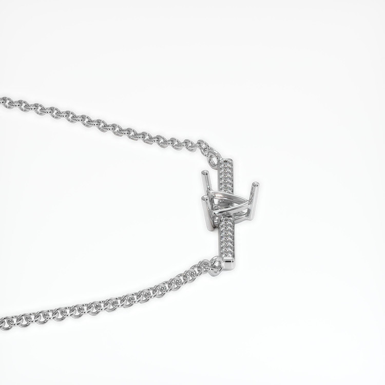 18K White Gold Pave Necklace Setting