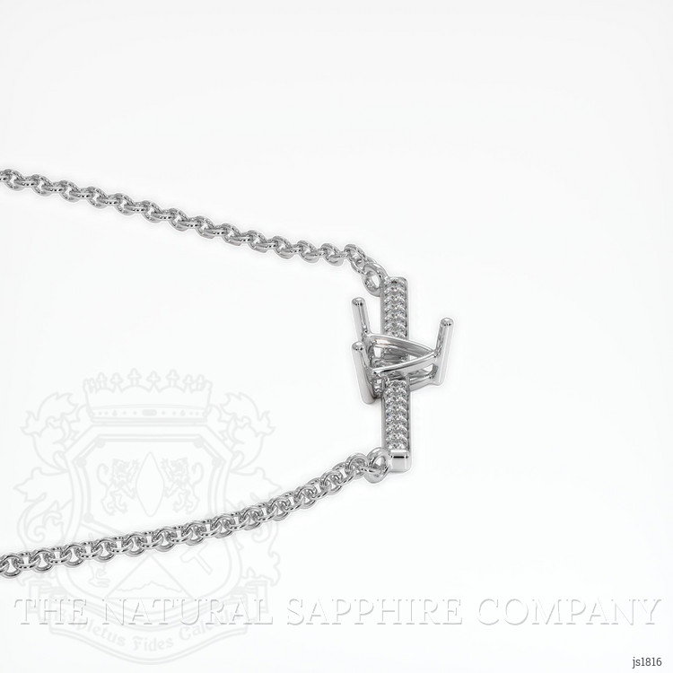 18K White Gold Pave Necklace Setting