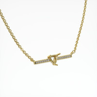 10K Yellow Gold Pave Necklace Setting Image