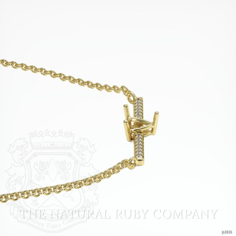 14K Yellow Gold Pave Necklace Setting