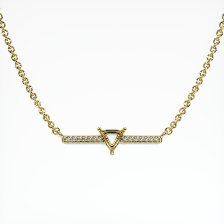 18K Yellow Gold Pave Necklace Setting