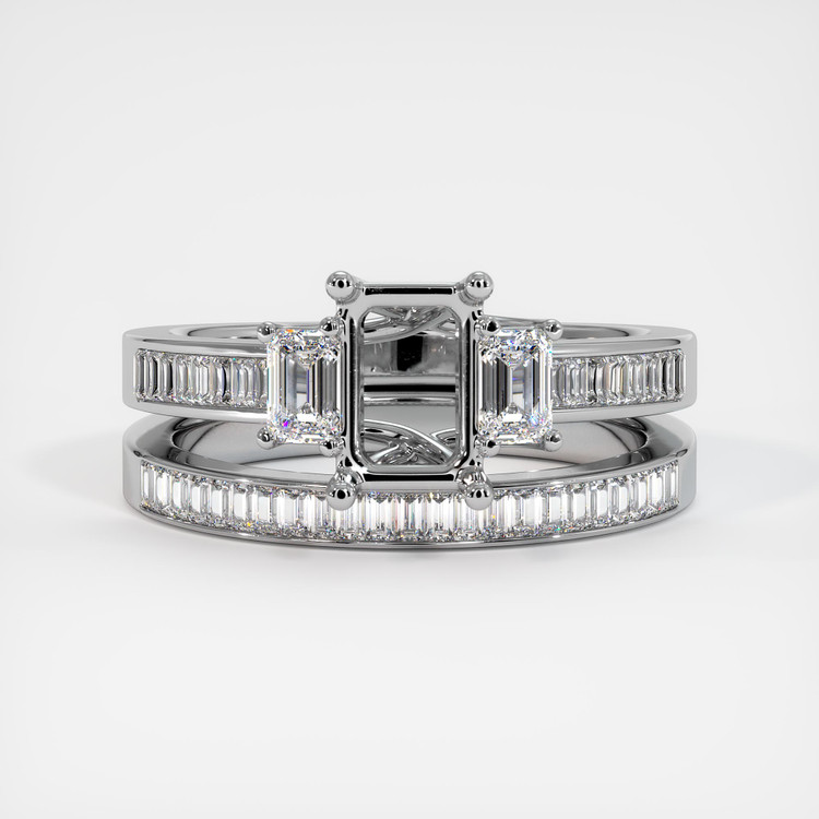 Platinum 950 Three Stone Ring Setting
