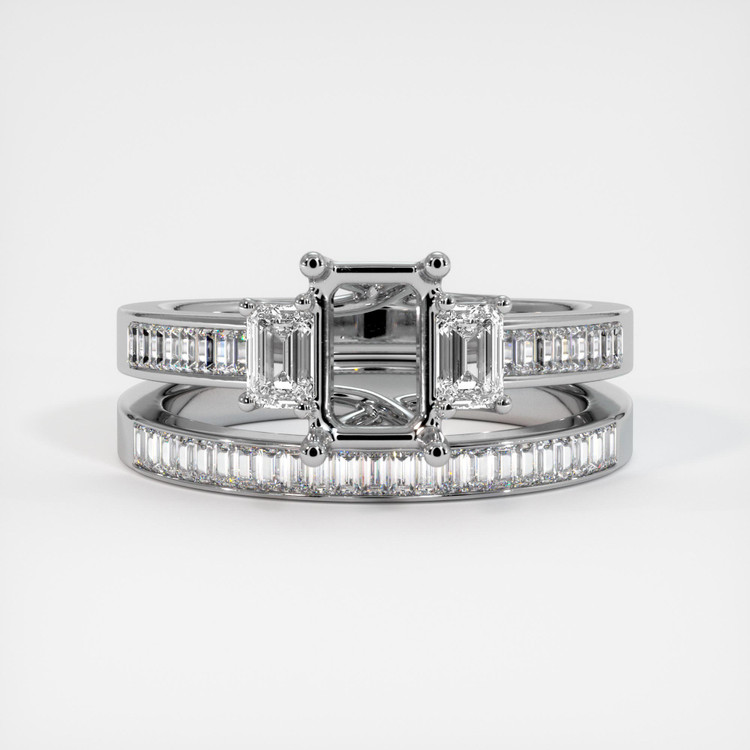 Platinum 950 Three Stone Ring Setting
