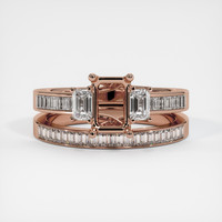 14K Rose Gold Three Stone Ring Setting Image