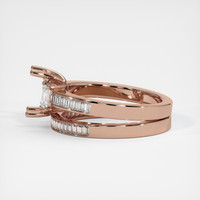 14K Rose Gold Three Stone Ring Setting Image