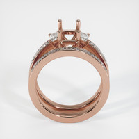 14K Rose Gold Three Stone Ring Setting Image