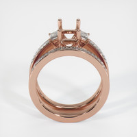 14K Rose Gold Three Stone Ring Setting Image