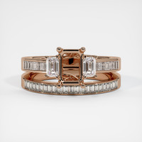 18K Rose Gold Three Stone Ring Setting Image