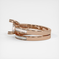 18K Rose Gold Three Stone Ring Setting Image