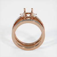 18K Rose Gold Three Stone Ring Setting Image