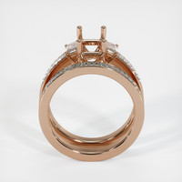 18K Rose Gold Three Stone Ring Setting Image