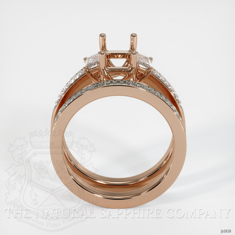 18K Rose Gold Three Stone Ring Setting