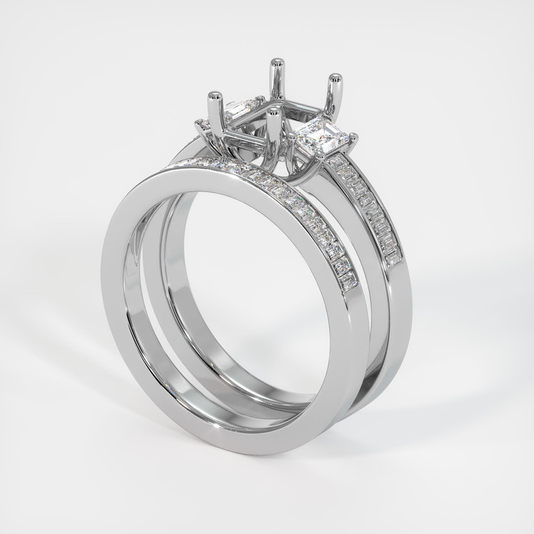 Silver Three Stone Ring Setting