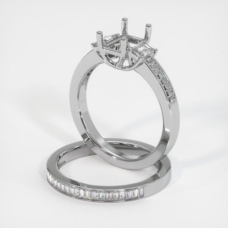 Silver Three Stone Ring Setting
