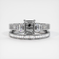 14K White Gold Three Stone Ring Setting Image
