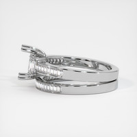 14K White Gold Three Stone Ring Setting Image