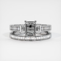 18K White Gold Three Stone Ring Setting Image