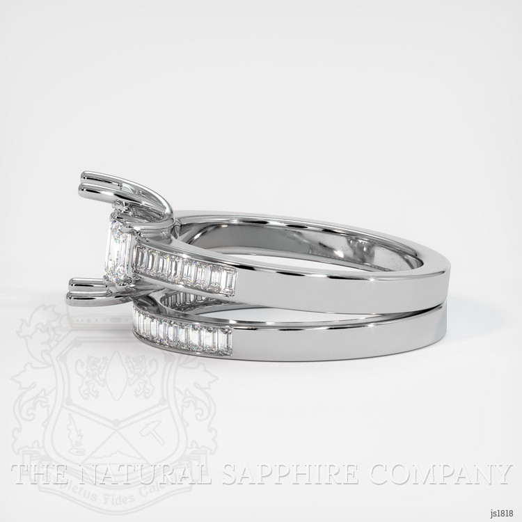 18K White Gold Three Stone Ring Setting