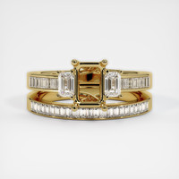 10K Yellow Gold Three Stone Ring Setting Image