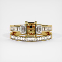 10K Yellow Gold Three Stone Ring Setting Image