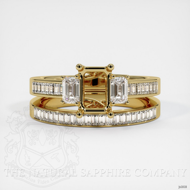 10K Yellow Gold Three Stone Ring Setting