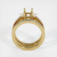 10K Yellow Gold Three Stone Ring Setting Image