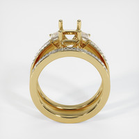 10K Yellow Gold Three Stone Ring Setting Image