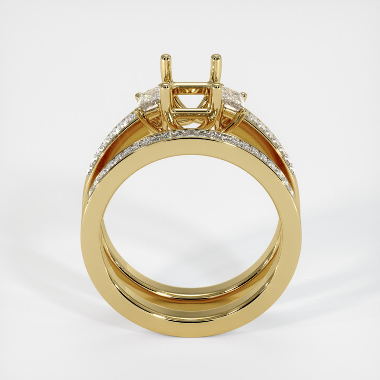 10K Yellow Gold Three Stone Ring Setting