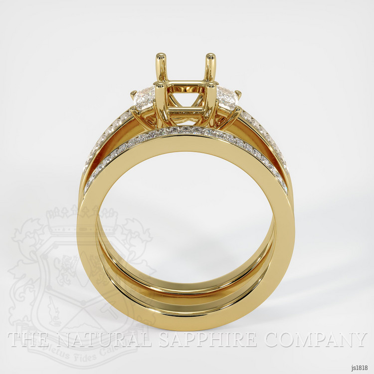 14K Yellow Gold Three Stone Ring Setting