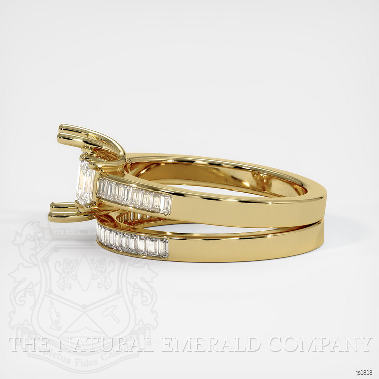 18K Yellow Gold Three Stone Ring Setting