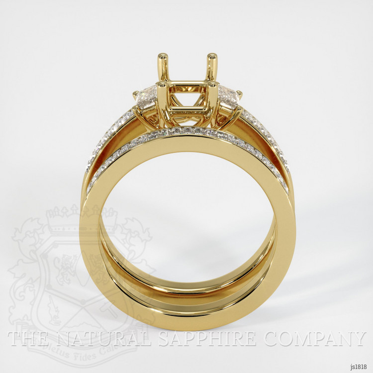 18K Yellow Gold Three Stone Ring Setting