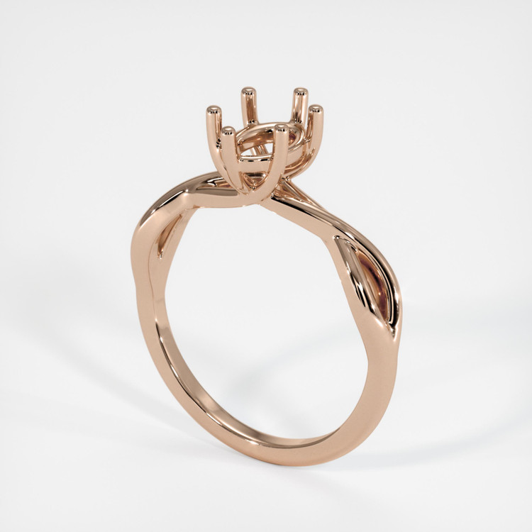 18K Rose Gold Solitaire Ring Setting