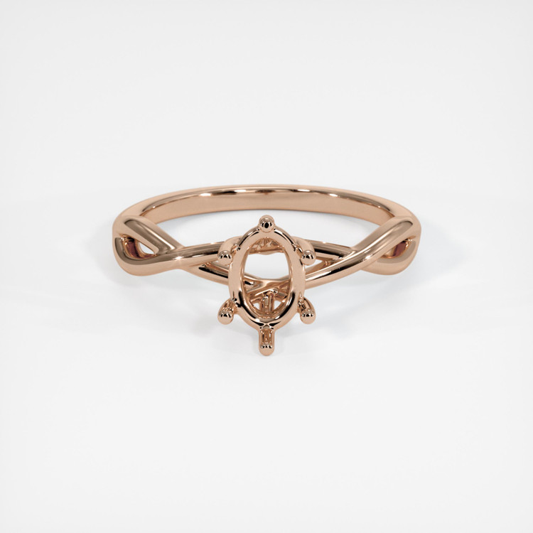 18K Rose Gold Solitaire Ring Setting