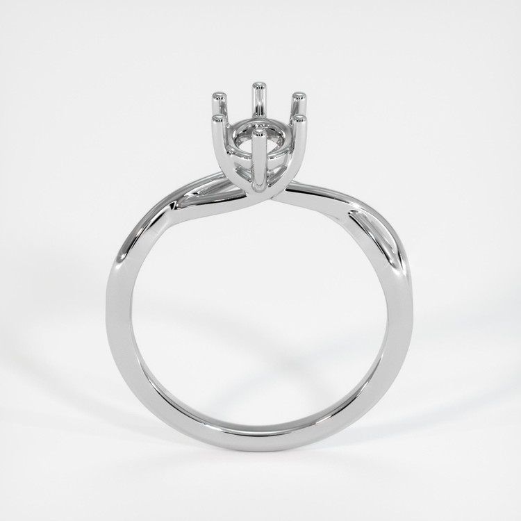 14K White Gold Solitaire Ring Setting