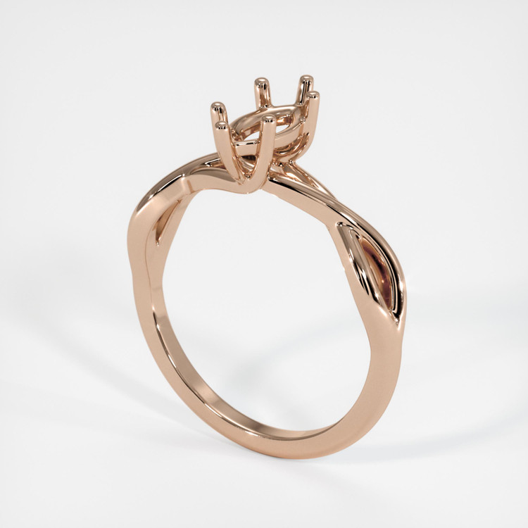 18K Rose Gold Solitaire Ring Setting
