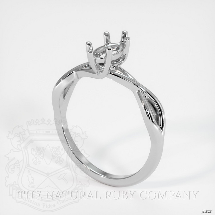 14K White Gold Solitaire Ring Setting