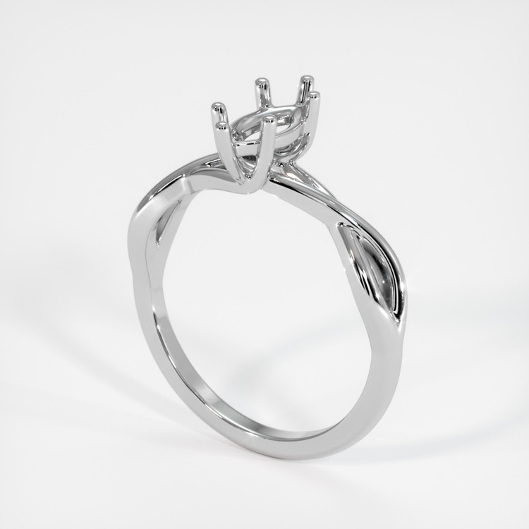 18K White Gold Solitaire Ring Setting
