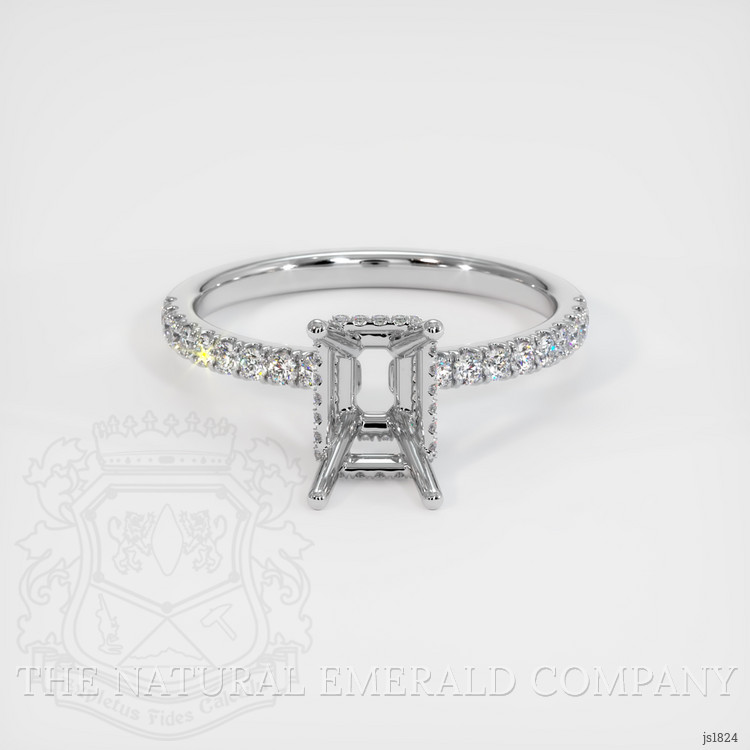 Platinum 950 Pave Ring Setting #JS1824PT | The Natural Emerald Company