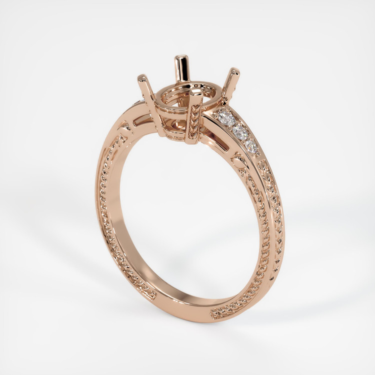 14K Rose Gold Antique Style Ring Setting