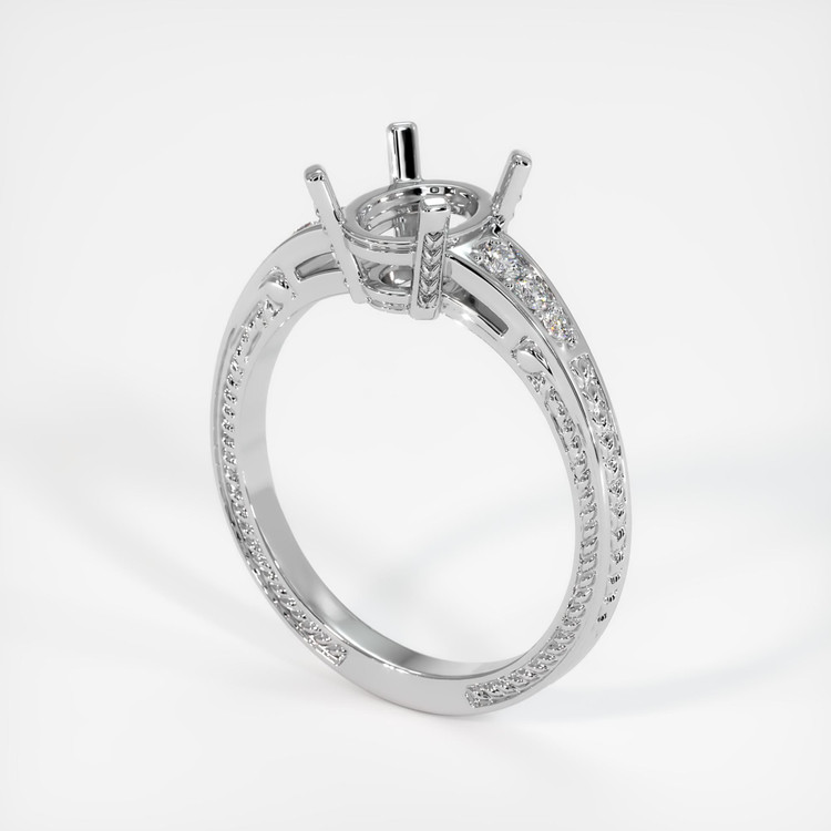 14K White Gold Antique Style Ring Setting