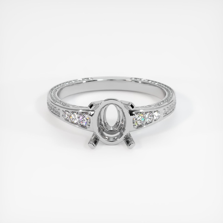 14K White Gold Antique Style Ring Setting