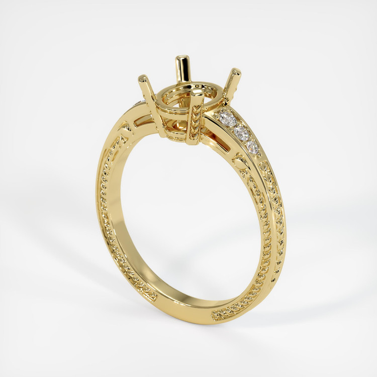 10K Yellow Gold Antique Style Ring Setting